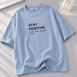 Áo Phông Thun 3158 Form Rộng Unisex Chất Cotton thoáng mát thấm hút mồ hôi in chữ POSITIVE
