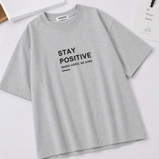 Áo Phông Thun 3158 Form Rộng Unisex Chất Cotton thoáng mát thấm hút mồ hôi in chữ POSITIVE