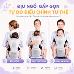 Địu Ngồi Gấp Gọn Jumysie F8 Flyknit 5D, Bệ Hợp Kim Nhôm Góc 145°, Đai Hông 14cm, Bé 0–36 Tháng — ảnh 7