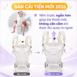 Địu Ngồi Gấp Gọn Jumysie F8 Flyknit 5D, Bệ Hợp Kim Nhôm Góc 145°, Đai Hông 14cm, Bé 0–36 Tháng — ảnh 8