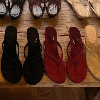[V-008] Giày cao gót nữ mũi tròn quai xỏ ngón gót nhọn cao 4cm dễ mang hàng ngày, chất liệu da lộn By Verasca - V008