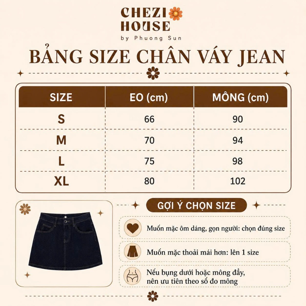 Chân Váy Jean Ngắn CHEZIHOUSE Màu Xanh Than Denim Form Gỉa Váy SML #8508 CHEZIHOUSE