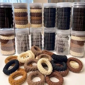 sét Hộp 6 dây thun buộc tóc vải co dãn siêu bền không đường may.set 6 chun cột tóc vải mềm