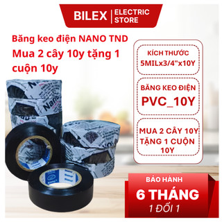 Băng Keo Điện Nano Tô Nga Dũng 10Y Cách Điện Tốt, Dẻo Dai, Bám Dính Cao | Mua 1 Cây Tặng 1 Cuộn 10Y
