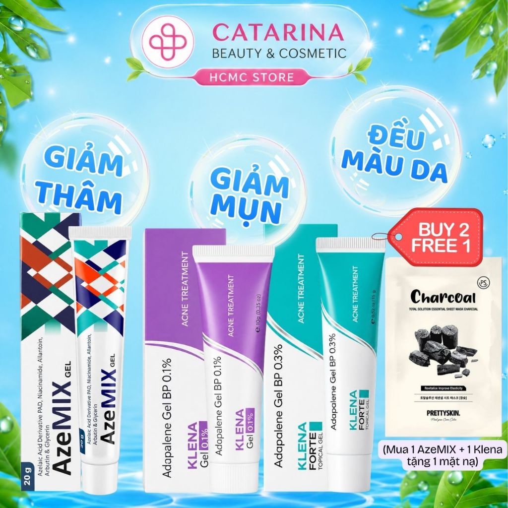 AzeMIX 20% | Klena 0.1% | Klena 0.3% | Gel bôi hỗ trợ giảm mụn giảm ...