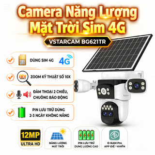 Camera Năng Lượng Mặt Trời Sim 4G VSTARCAM BG621TR, 4 Mắt 3 Khung Hình Độc Lập Zoom 10x 2k Siêu Nét