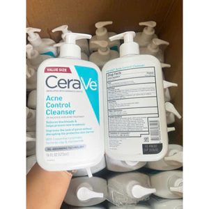 Sữa rửa mặt CeraVe Acne Control Cleanser – Hỗ trợ giảm mụn, làm sạch da dầu mụn 473ml