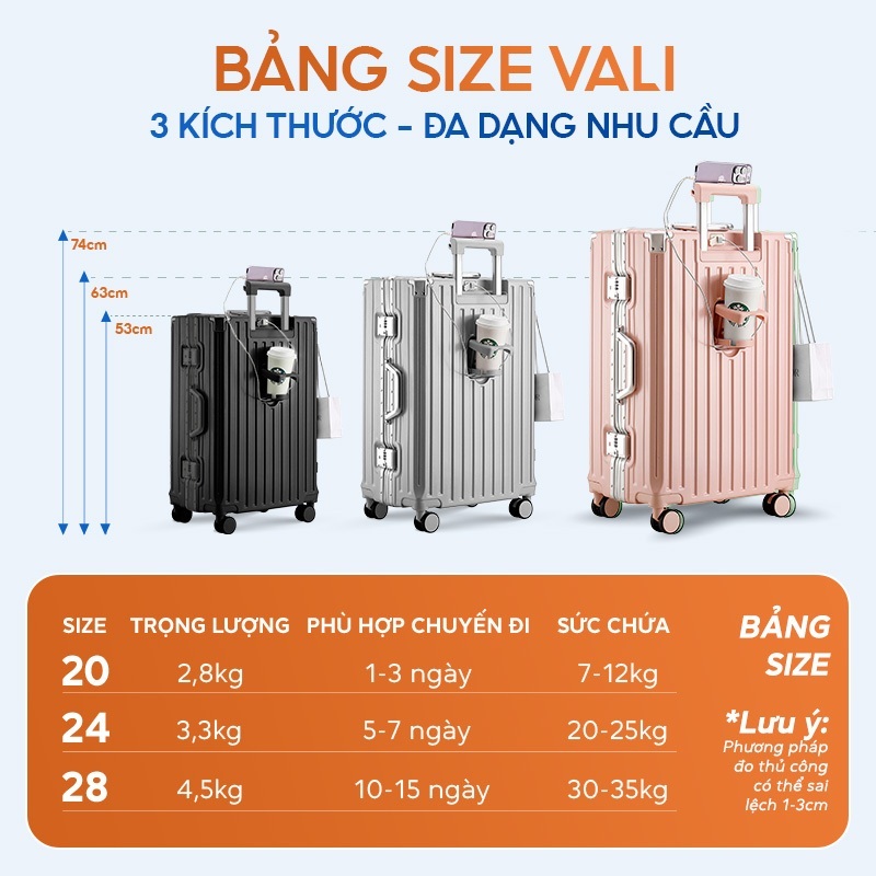 Vali Du Lịch 9066 Bamozo Size 28 Cao Cấp Bo 4 Góc Chống Va Đập Bảo Hành 5 Năm_9066 | BigBuy360 - bigbuy360.vn