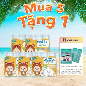 Túi 6 cái khẩu trang Gấu BISOU dành cho bé sơ sinh 0-3 tuổi