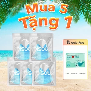 Túi 10 cái khẩu trang cao cấp 5D hiệu BISOU, thiết kế thời trang