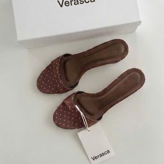 [V-006] Giày cao gót nữ mũi tròn quai ngang gót nhọn cao 3,5cm dễ mang hàng ngày, chất liệu Vải Jean By Verasca - V006