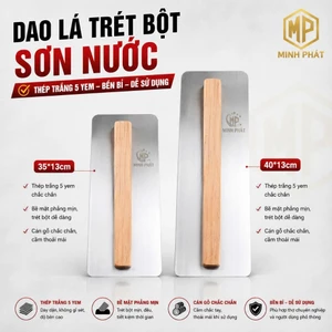 Dao Lá Trét Bột Sơn Nước Thép Trắng 5 Yem 35cm 40cm Minh Phát