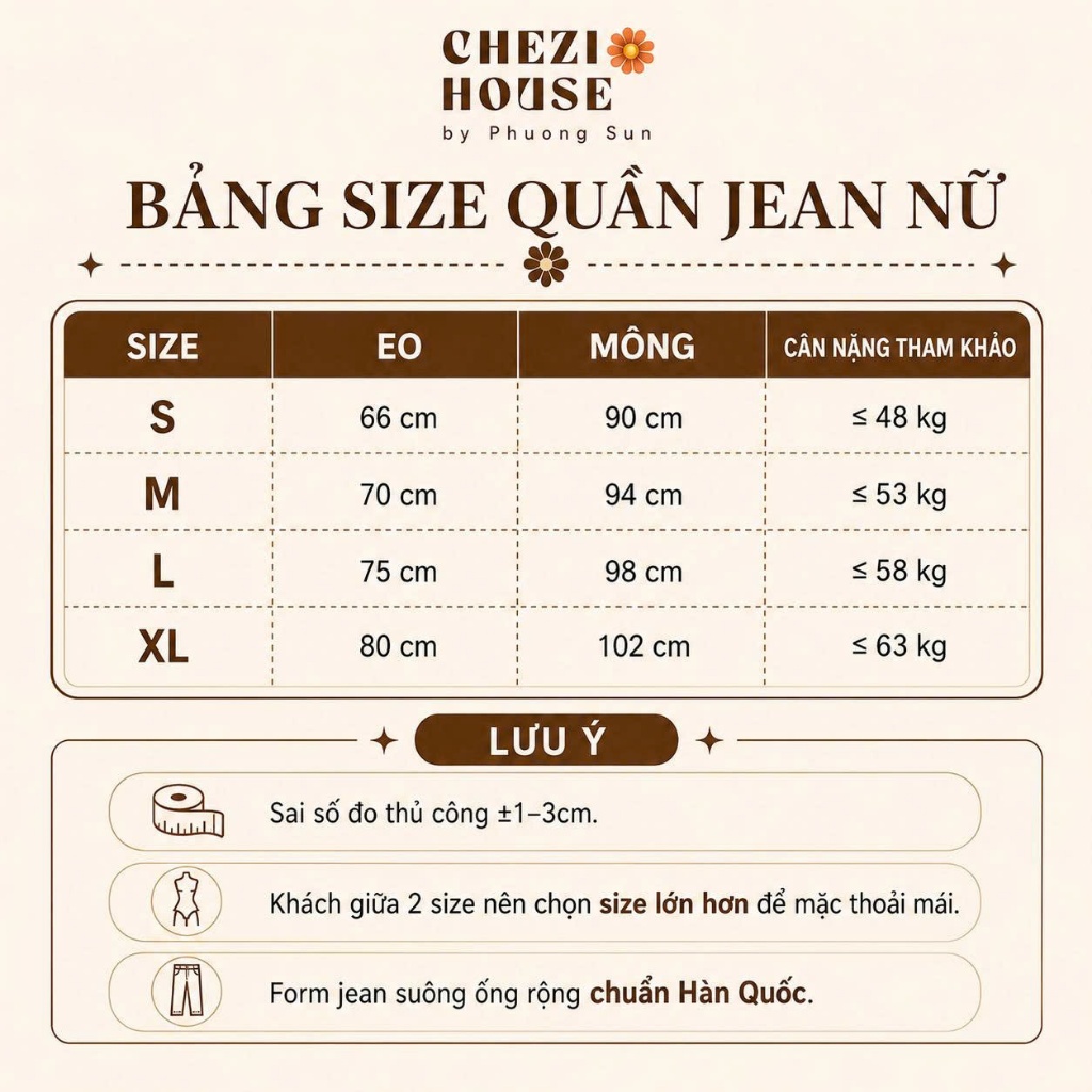 Quần Jean Nữ Suông CHEZI HOUSE Wash Rách Nhẹ Xanh Ánh Mài Vải Jean Mềm Dài 102cm Cao Cấp  #8660 Phom Ống rộng Hack Dáng.