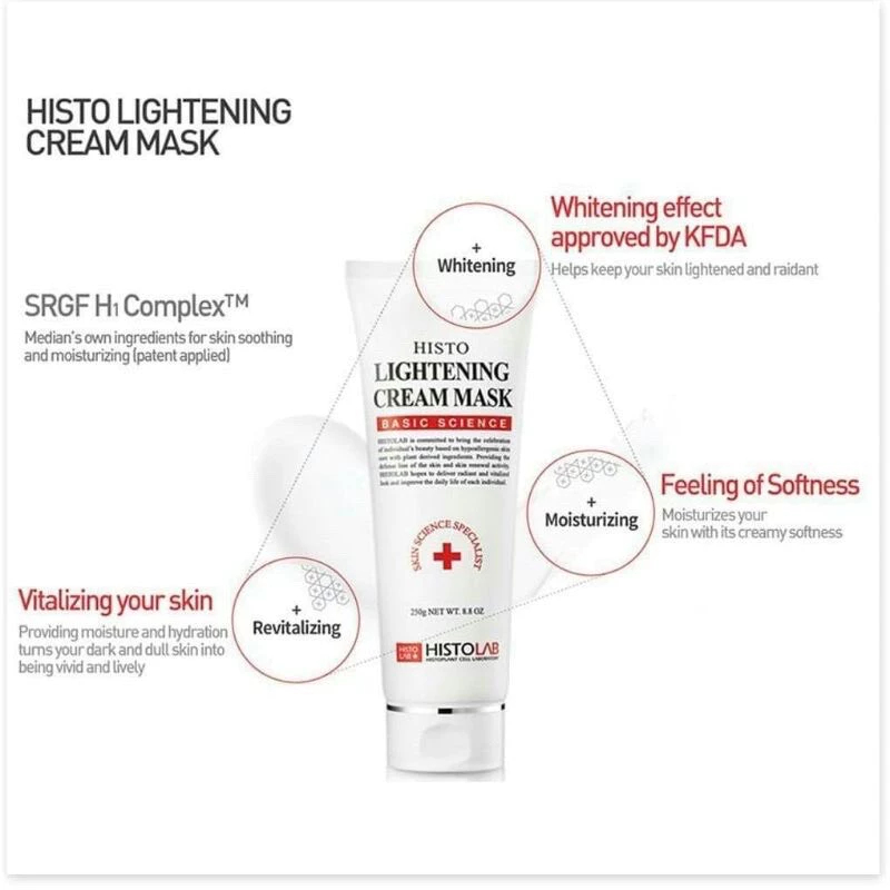 Mặt Nạ Ủ Trắng Da Histolab Histo Lightening Cream Mask 250g - Ever Queen