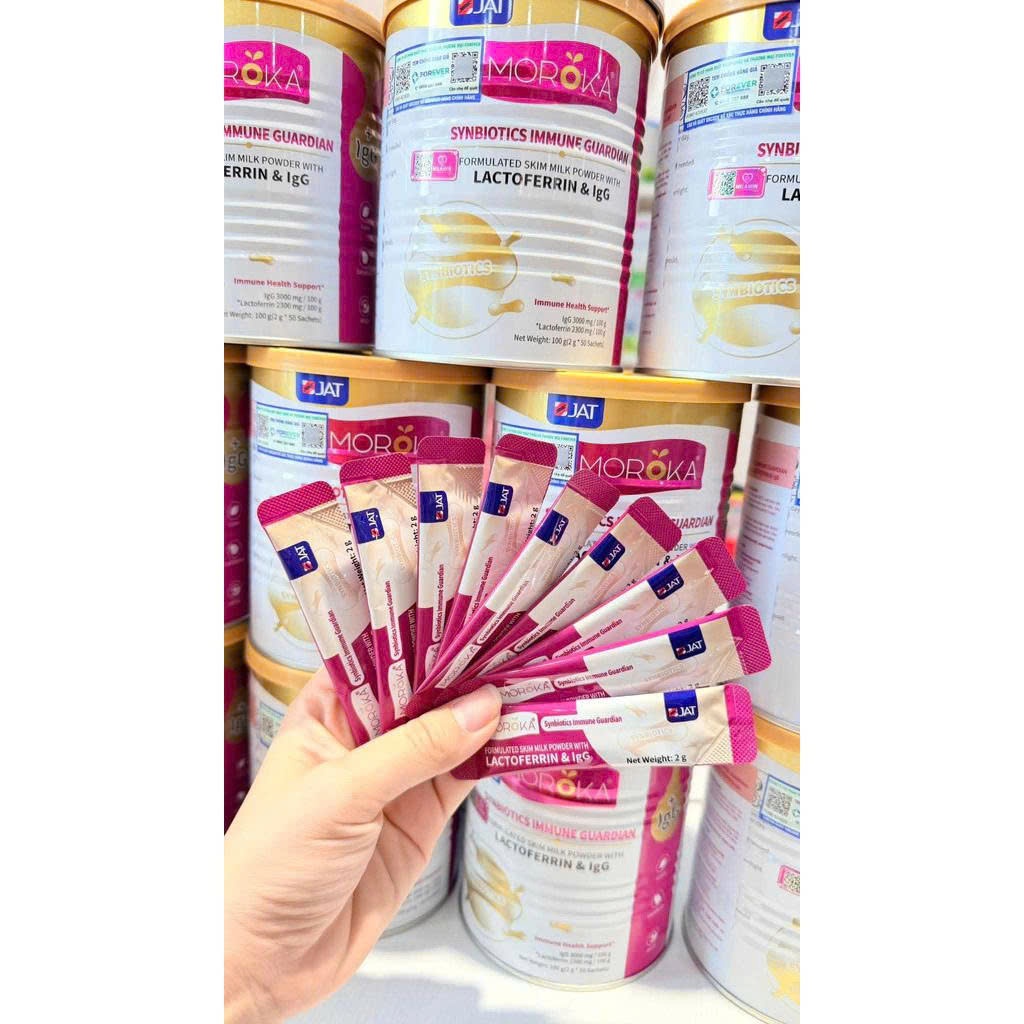 Bột Tăng Đề Kháng Lactoferrin MOROKA Synbiotics Hỗ Trợ Tiêu Hóa, Trí Não, Thị Lực