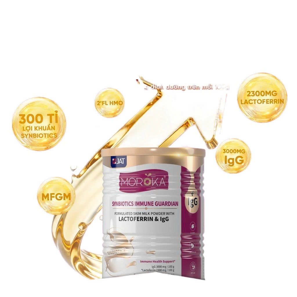 Bột Tăng Đề Kháng Lactoferrin MOROKA Synbiotics Hỗ Trợ Tiêu Hóa, Trí Não, Thị Lực
