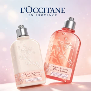 Kem Dưỡng Thể L’Occitane Sakura Body Milk 250ml/Shower Gel Cho Da Mềm Mượt Và Căng Bóng