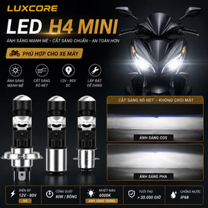 LUXCORE Đèn LED Bi Cầu Xe Máy P15D H4 H6 Siêu Sáng, Cắt Sáng Rõ Nét, Cos Pha Chuẩn, Không Chói, Dễ Lắp Đặt
