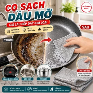 Combo 50 cái giẻ lau bếp dây KIM LOẠI, Lưới lau bồn rửa chén bát, Tấm cọ rửa đa năng