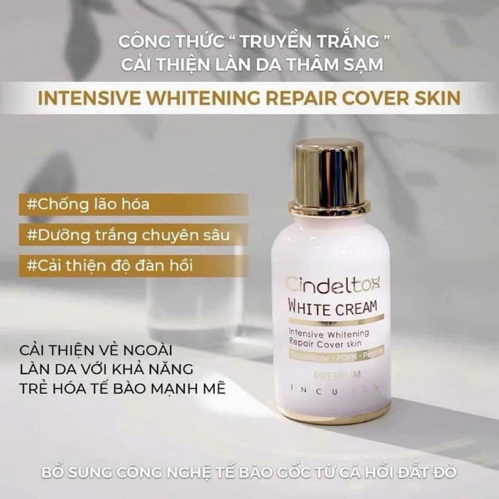 Nhũ Tương, Kem Dưỡng Cindeltox White Cream Chuẩn Hàn Quốc Dưỡng Trắng Da Căng Bóng - Ever Queen