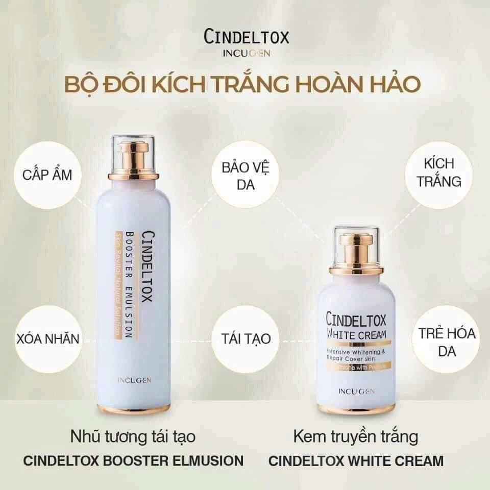 Nhũ Tương, Kem Dưỡng Cindeltox White Cream Chuẩn Hàn Quốc Dưỡng Trắng Da Căng Bóng - Ever Queen