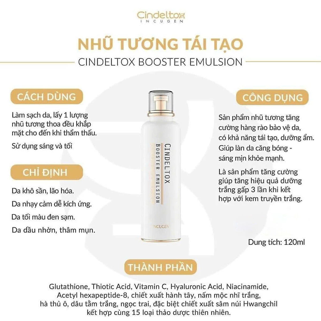 Nhũ Tương, Kem Dưỡng Cindeltox White Cream Chuẩn Hàn Quốc Dưỡng Trắng Da Căng Bóng - Ever Queen