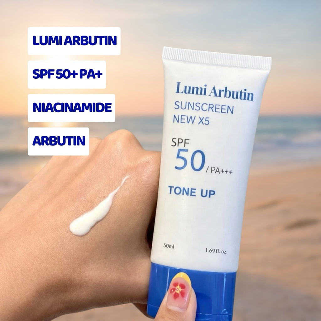 Kem Chống Nắng Lumi Arbutin Chăm Sóc Da Mỗi Ngày Kết Cấu Mỏng Nhẹ Dưỡng Da Mịn Màng