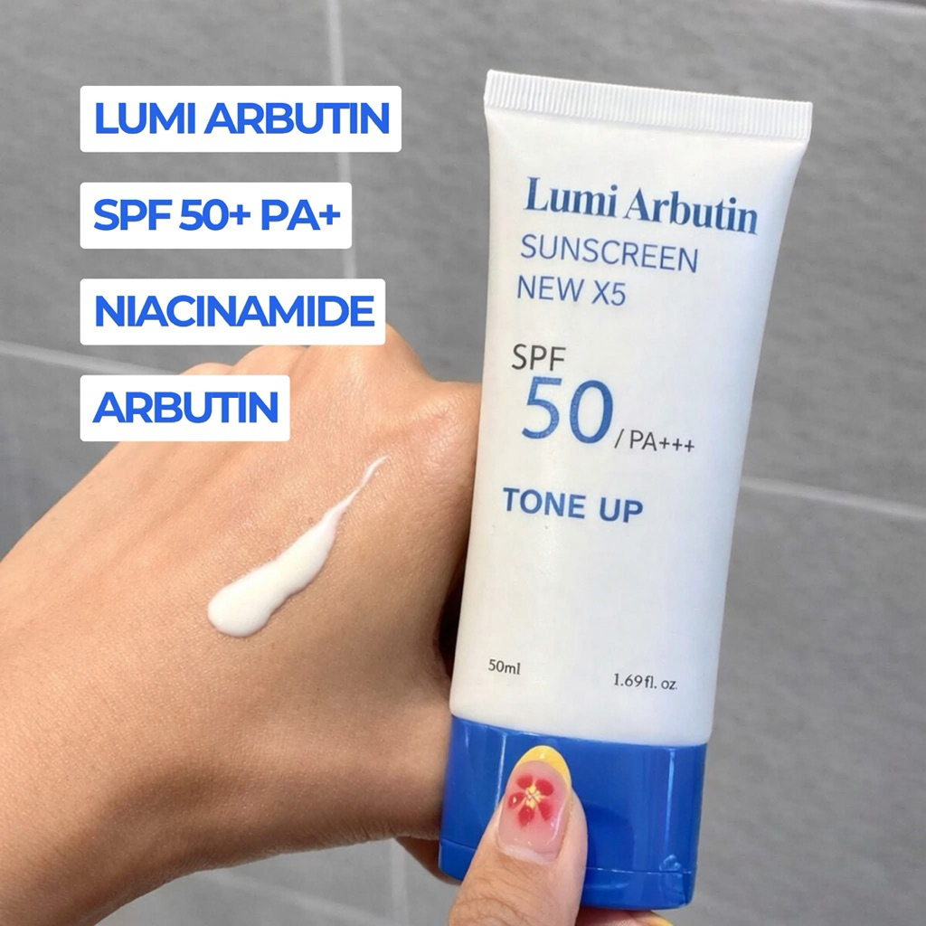 Kem Chống Nắng Lumi Arbutin Chăm Sóc Da Mỗi Ngày Kết Cấu Mỏng Nhẹ Dưỡng Da Mịn Màng