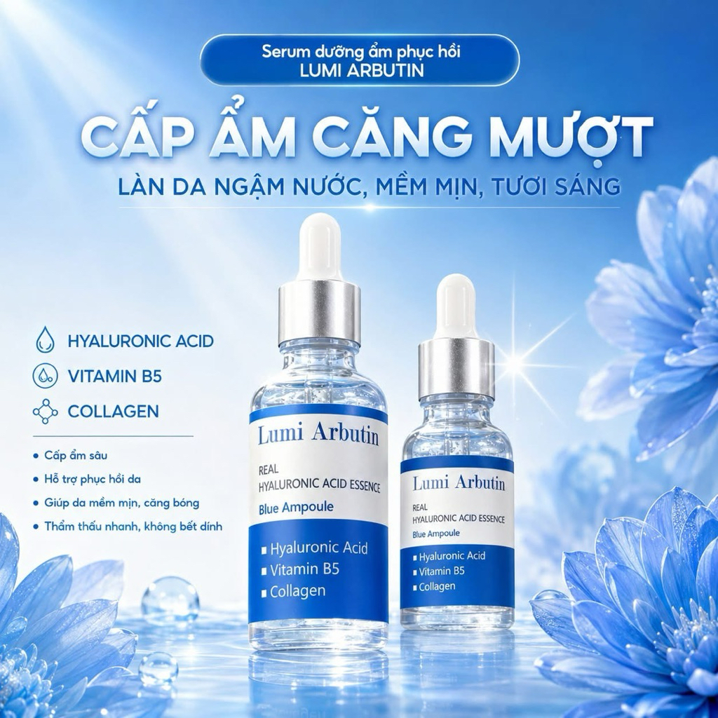 Serum Lumi Arbutin Cấp Ẩm Hỗ Trợ Làm Dịu Da Cân Bằng Độ Ẩm Giúp Da Mềm Mịn Sáng Khỏe