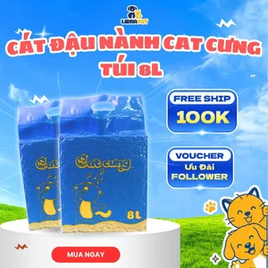 Cát Đậu Nành CAT CƯNG 8L (2.5kg) - Vón Cục Cực Nhanh, Xả Bồn Cầu, Khử Mùi Cao - Libra Pet