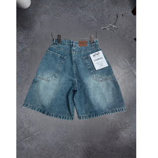 [Cứu Tinh Đùi To] Quần Bò Lửng Bermuda Mei clothing shop - Form Rộng Ống Suông - Thiết Kế Ly Chéo Bụi Bặm Trẻ Trung