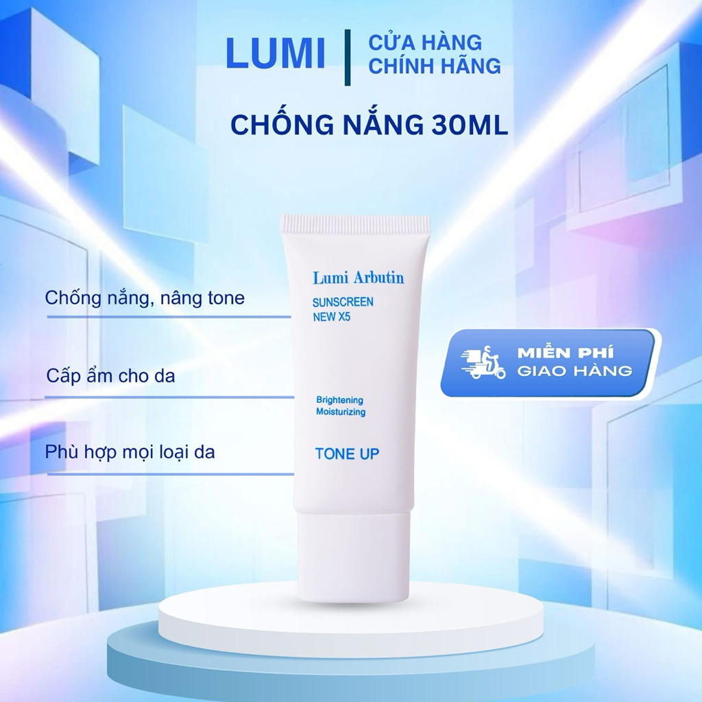 Kem Chống Nắng Lumi Arbutin Tone Up – Bảo Vệ Da, Dưỡng Ẩm Và Nâng Tông Nhẹ 30gr