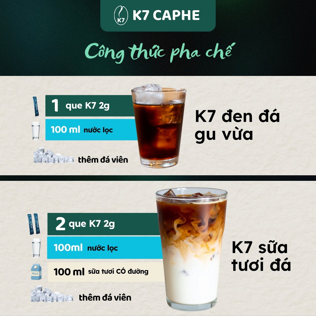 [Trải nghiệm tiết kiệm] Bộ 7 que cà phê sấy lạnh K7 đậm vị ngon như cold brew - 100% Arabica & Robusta - Không ép tim