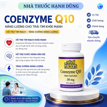 NTHD| COENZYME Q10 30mg| Hỗ trợ sức khoẻ tim mạch, chống oxy hoá cho trái tim khoẻ mạnh | 30 viên