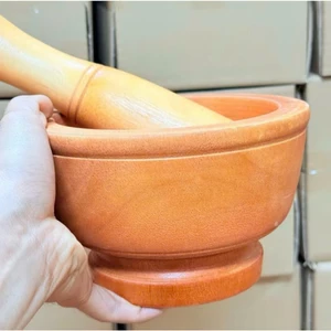 BỘ CỐI CHÀY GỖ TỰ NHIÊN NGUYÊN KHỐI ĐẶC - SIZE CỰC ĐẠI 18CM (HÀNG CAO CẤP)