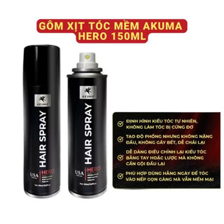[SALE 7-7] Keo Xịt tóc AKUMA HERO 150ml định hình kiểu tóc tự nhiên, tóc bồng bềnh, hương nước hoa