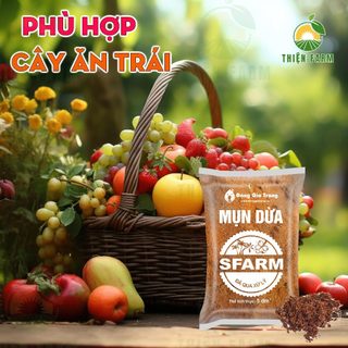 Mụn Xơ Dừa trồng cây THIỆN FARM Bao 5dm3, Sfarm, phân bón hữu cơ, giữ ẩm, cải tạo đất