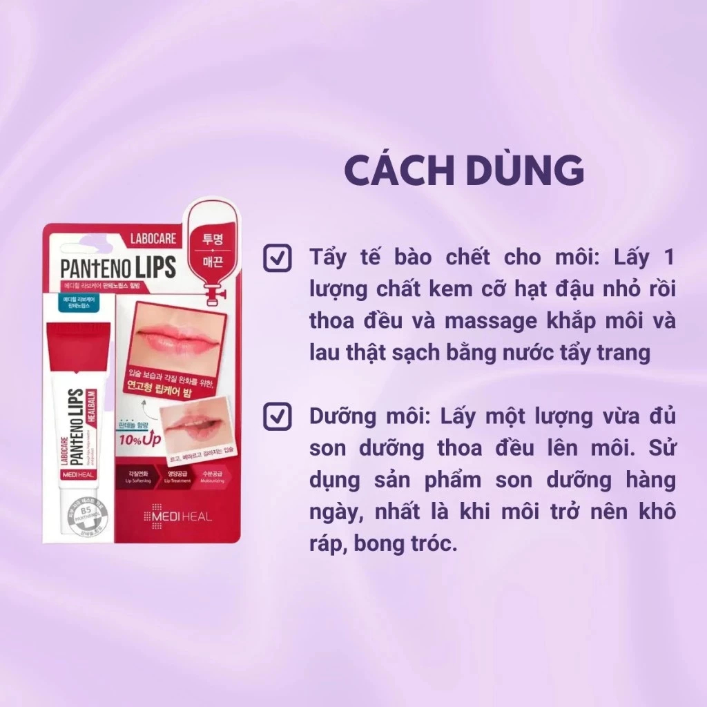 Son Dưỡng MEDIHEAL LABOCARE PANTENO LIPS Giúp Làm Mềm Và Giảm Thâm Môi - Ever Queen