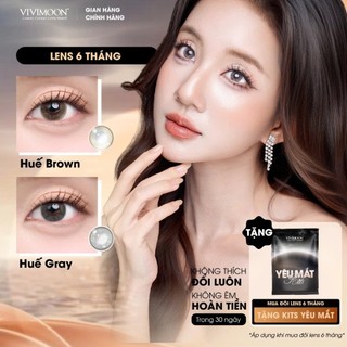 [Giá 1 chiếc - 1 bên mắt] Kính áp tròng VIVIMOON LENS màu tự nhiên Huế, hạn sử dụng 06 tháng, độ cận 0-8 độ