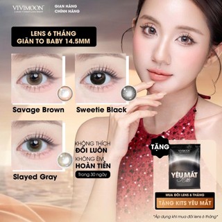 [Giá 1 chiếc - 1 bên mắt] Kính áp tròng VIVIMOON EYECONIC lens cận cho mắt giãn tròng to 14.5mm, hạn dùng 06 tháng