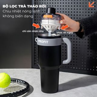 Bình Nước Giữ Nhiệt Cao Cấp ANREE 1250ml - Inox 316 Có Tay Cầm, Lõi Lọc Trà - Giữ Nhiệt Nóng, Lạnh, Vừa Khay Cốc Ô Tô
