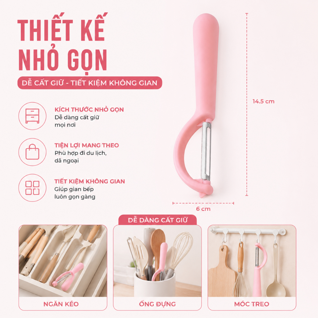 Nạo Rau Củ Quả Đa Năng Inox Không Gỉ Cao Cấp - Dao Gọt Vỏ Khoai Tây Cà Rốt Dưa Leo Táo Sắc Bén
