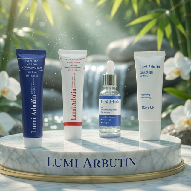 Kem Nám Ngày Đêm Lumi Arbutin  Giảm Thâm Mờ Nám Sáng Da Đều Màu Bộ 4 Món