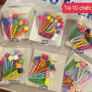 Set kẹp tóc 10 chi tiết cho bé dễ thương , không đau tóc bé