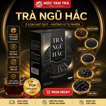 Trà Ngũ Hắc Mộc Tâm Trà Túi Lọc 5 Thành Phần Gạo Lứt Đen Đậu Đen Mè Đen Hắc Kỷ Tử Dâu Tằm