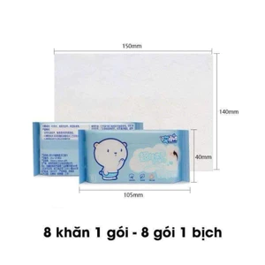 SET 8 GÓI KHĂN ƯỚT MINI BỎ TÚI TIỆN DỤNG