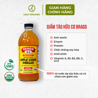 Giấm táo hữu cơ Bragg 473ml - Hàng nhập khâu