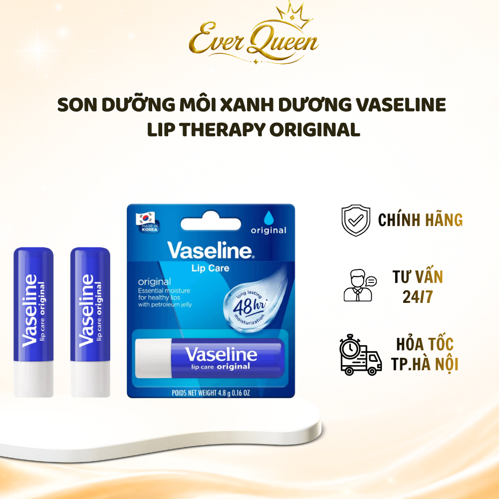 DATE T6.2027 Son Dưỡng Môi Xanh Dương Vaseline Lip Therapy Original  - Ever Queen