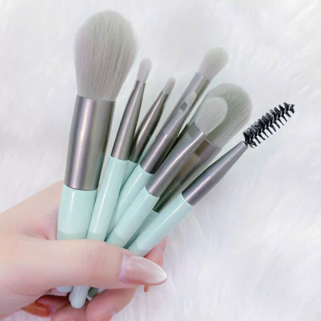 Combo Bộ Cọ 8 cây Makeup Sợi Lông Mềm Mịn,Cọ Trang Điểm Thiết Kế Cán Cọ Mini Nhỏ Gọn Dễ Cầm Thao Tác