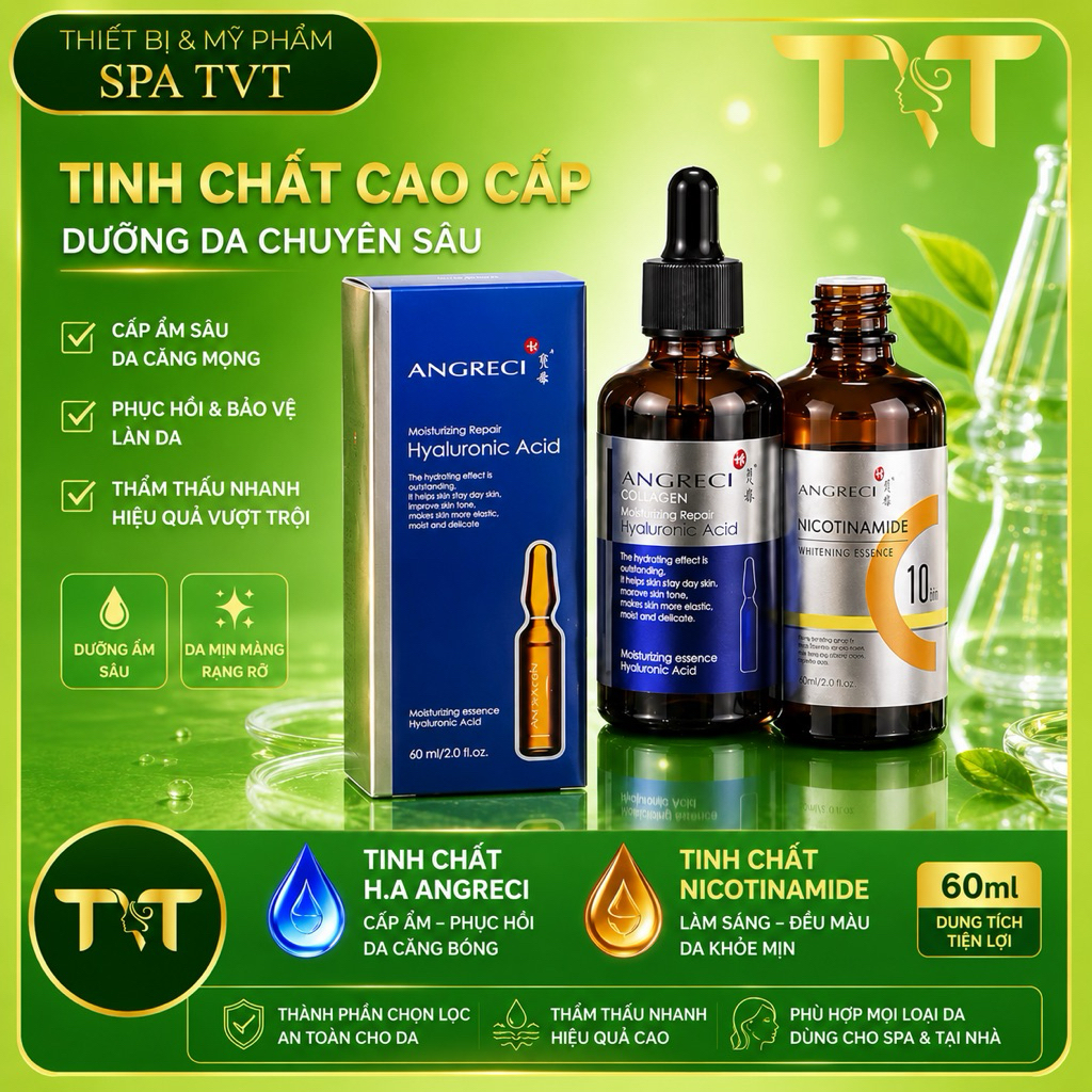 Tinh Chất Angreci 60ml H.A Collagen Dưỡng Ẩm Hoặc Nicotinamide Làm Sáng Da, Căng Bóng, Săn Chắc Da